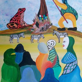 Gemälde, "I'm here" said the frog, Serge Lecomte