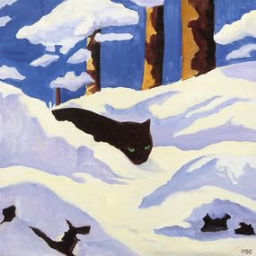 Gemälde, Les yeux du chat, Odile Pinto-Corbin