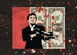 Gemälde, Scarface - série personnage iconique sur billets de 1 dollar, Artsboud