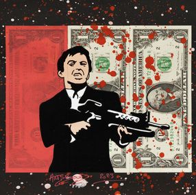 Gemälde, Scarface - série personnage iconique sur billets de 1 dollar, Artsboud