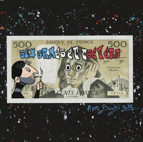 Gemälde, Gainsbourg, aux armes et caetera - série personnage iconique sur billet de 500 francs, Artsboud