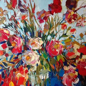 Peinture, WIld bouquet in vase, Justyna Gaja