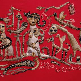 Peinture, Faux prétexte pour fond rouge, Barbara d'Antuono