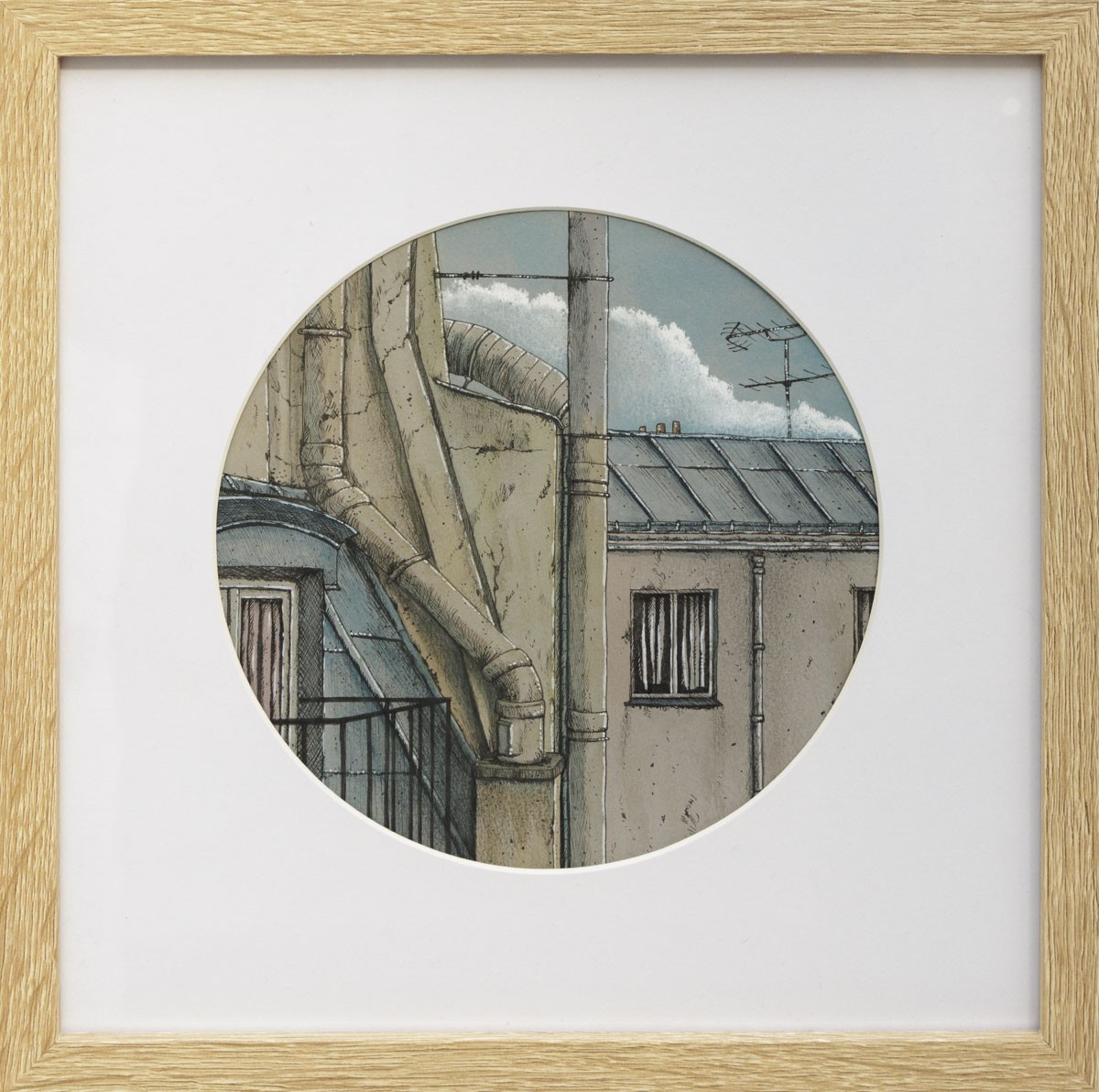 Eddy Josse, Toits balcon - paysage figuratif toits urbains Eddy Josse, Toits balcon - paysage figuratif toits urbains