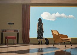 Gemälde, The Cat Meditates, the Cloud Observes, Nataliya Bagatskaya