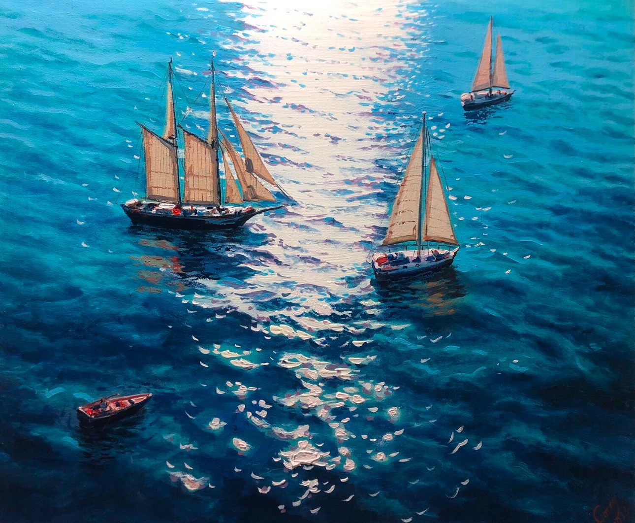 Garry Arzumanyan, Seascape with Sailboats 35 Garry Arzumanyan, Seascape with Sailboats 35