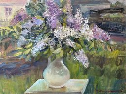 Gemälde, Lilac in the yard, Mishurovsky Victor