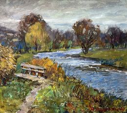 Painting, Autumn on the river, Mishurovsky Victor