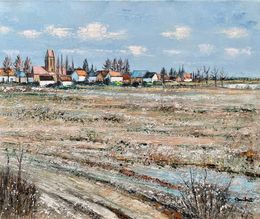 Gemälde, Le grand friche devant Hérouville Ref CPBD1046, Lucien Gondret