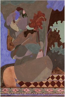 Painting, Abstrait Nu N°32 - Mocha Mousse, Aurélie Trabaud