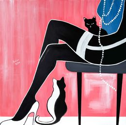 Gemälde, Jealous Cats, Kristina Mallen