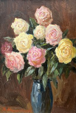Gemälde, Red and yellow roses, Mishurovsky Victor