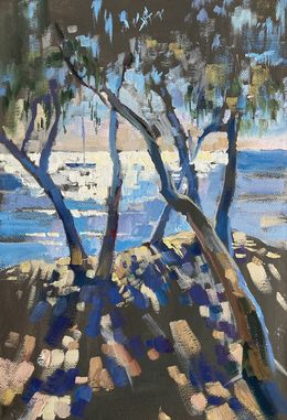 Peinture, Eucalyptus trees and sea, July Kinart (Prykina)