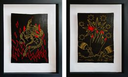 Painting, The Devil and The Star, Diptych, María José Franco Maldonado