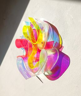 Skulpturen, Kringel Dichroic / Neongrün-Neonpink, Selçuk Dizlek