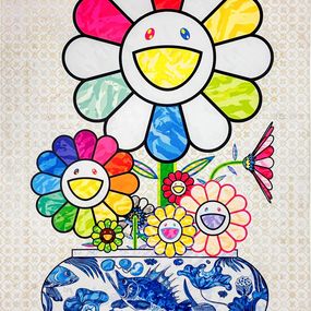 Print, Murakami Flowers in a Qinghua Vase, Takashi Murakami