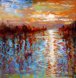 Peinture, Port in the Village. Seascape, Rakhmet Redzhepov (Ramzi)