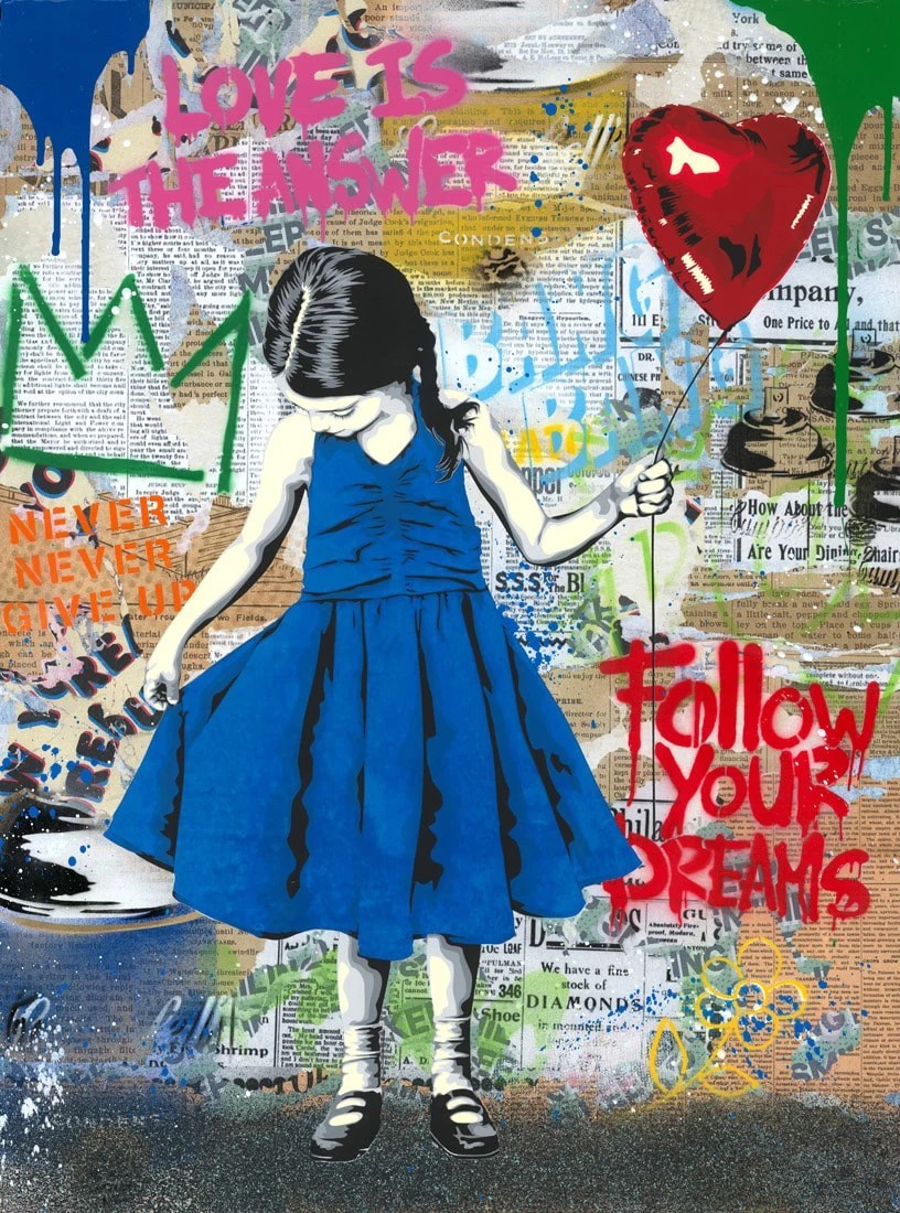 Mr Brainwash, Beautiful Girl - Follow your Dreams (Blue) Mr Brainwash, Beautiful Girl - Follow your Dreams (Blue)