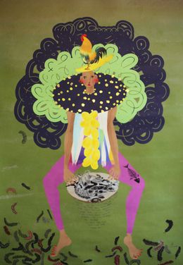 Gemälde, Queen Crowned in a Rooster, Kim Soo Young