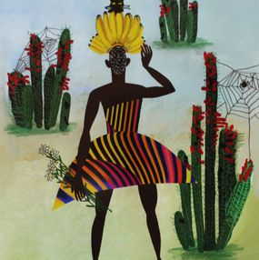 Painting, Queen Crowned in a Banana and Black Cat, Kim Soo Young
