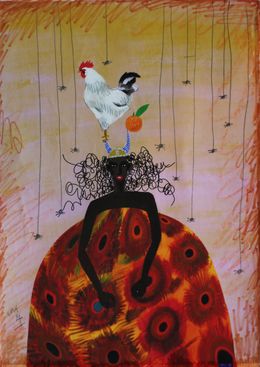 Gemälde, Queen Crowned in a Rooster, Kim Soo Young