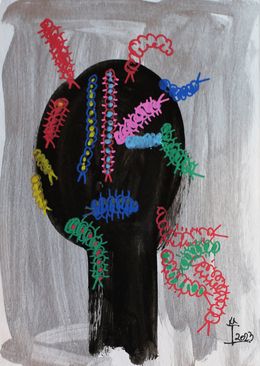 Gemälde, Face of Women with Insects, Kim Soo Young