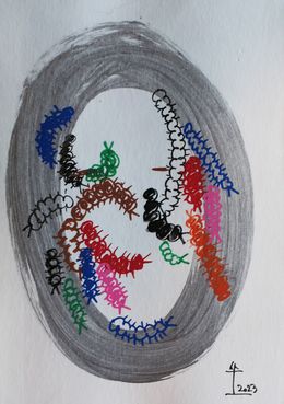 Gemälde, Face of Women with Insects, Kim Soo Young