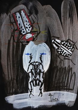 Gemälde, Face of Women with Insects, Kim Soo Young