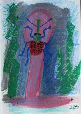 Gemälde, Face of Women with Insects, Kim Soo Young