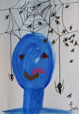 Gemälde, Face of Women with Insects, Kim Soo Young
