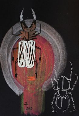 Gemälde, Face of Women with Insects, Kim Soo Young