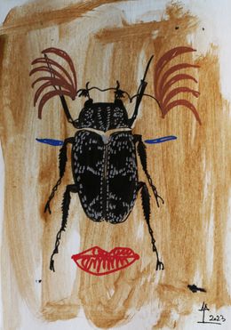 Gemälde, Face of Women with Insects, Kim Soo Young