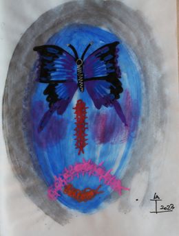 Gemälde, Face of Women with Insects, Kim Soo Young