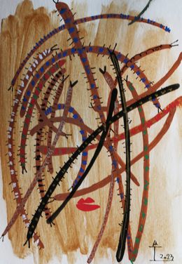 Gemälde, Face of Women with Insects, Kim Soo Young