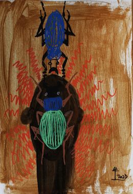 Gemälde, Face of Women with Insects, Kim Soo Young