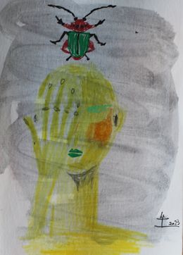Gemälde, Face of Women with Insects, Kim Soo Young