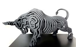 Sculpture, Bull granit black, Jean François Piecourt