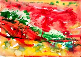 Painting, Coulée de rouge, Isabelle Marie