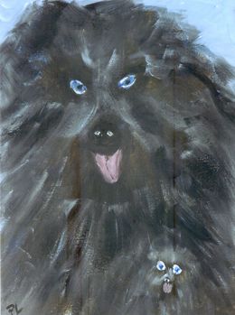 Gemälde, Chien et son petit, Paola Lanzi