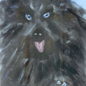Gemälde, Chien et son petit, Paola Lanzi