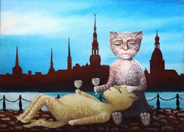 Gemälde, Love in the city, Rakhmet Redzhepov (Ramzi)