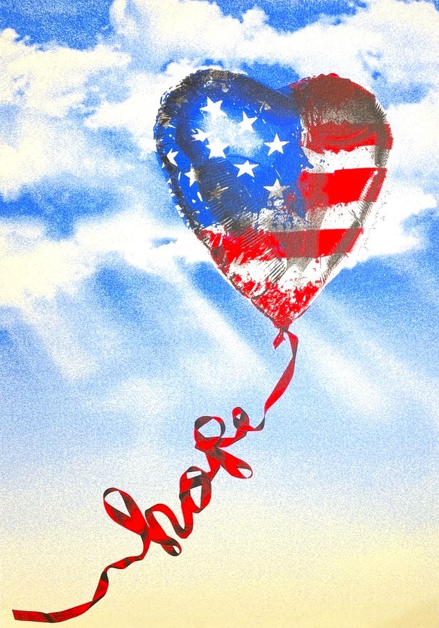 Mr Brainwash, Hope Balloon - We Love USA Mr Brainwash, Hope Balloon - We Love USA