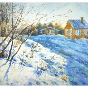 Gemälde, One day in the village, Irina Pronina