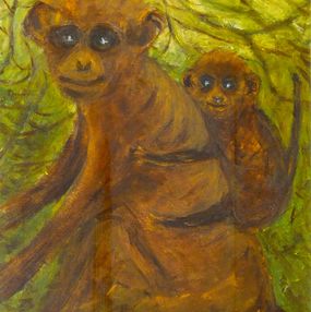 Gemälde, Singe et son petit, Paola Lanzi