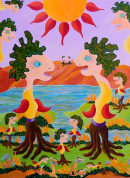 Painting, Le cri de la Nature, Françoise Leblond