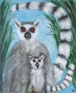 Gemälde, Lémuriens, Paola Lanzi