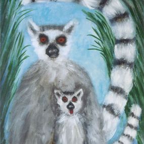 Gemälde, Lémuriens, Paola Lanzi