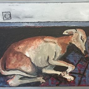 Gemälde, Chien qui dort, Cécile Coutant