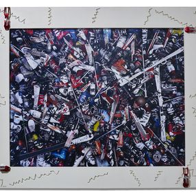 Sculpture, Ski-Lost en couleur-Série: Human's belongings, Moz - David Vuillermoz