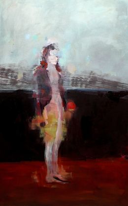 Painting, Mädchen mit einem roten Apfel, Mila Veljac'a